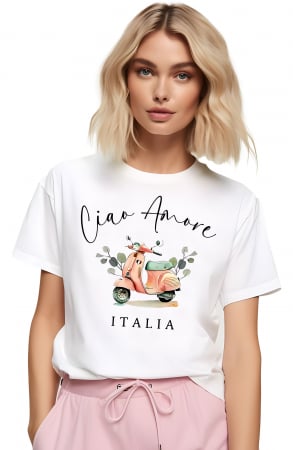 Diverse - Tricou dama, Ciao Amore, Italia, Alb