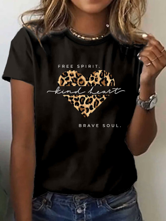 Tricouri imprimeu Dama - Tricou dama Free Spirit, fashion, lejer, casual, de purtat zi de zi