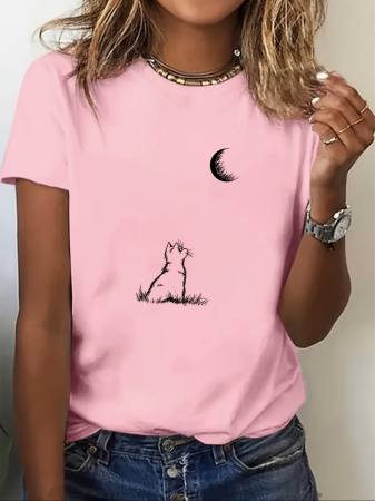Pisici - Tricou dama Pisic si Luna