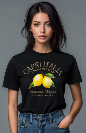 Diverse - Tricou dama, Capri Italia, Del Sole, Negru