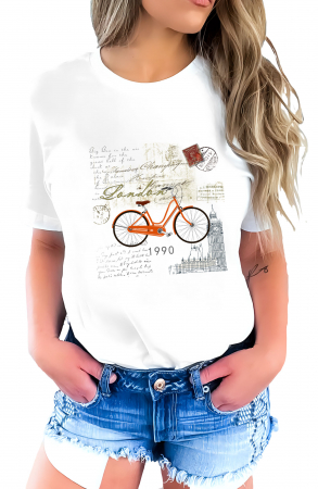 Cu Mesaj - Tricou dama, London 1990, Alb