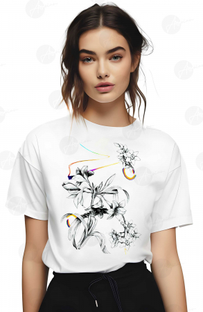 Flori - Tricou dama, Draw flowers