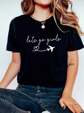 Tricouri imprimeu Dama - Tricou dama Let's Go Girls