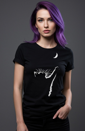 Pisici - Tricou dama, Pisicuta cu Luna