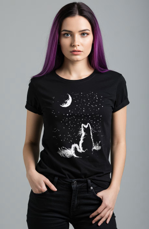 Pisici - Tricou dama, Midnight Cat