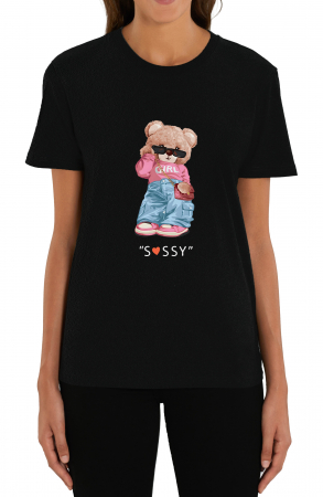 Ursuleti - Tricou dama, Ursulet, Sassy, Negru