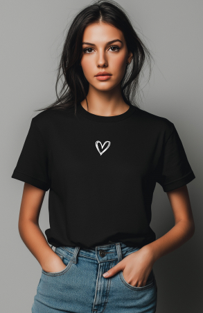 Tricouri imprimeu Dama - Tricou pentru dama cu imprimeu, Little Heart