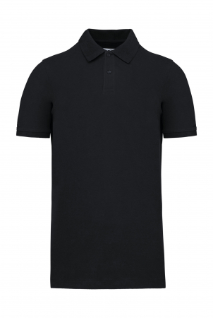 Tricou POLO Barbati - Tricou polo piqué pentru barbati, bumbac organic, sustenabil, ecologic, 180gr. Negru