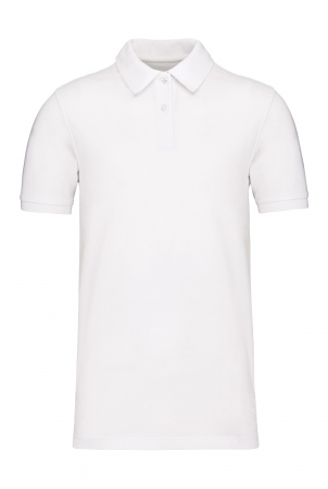 Tricou POLO Barbati - Tricou polo piqué pentru barbati, bumbac organic, sustenabil, ecologic, 180gr. Alb