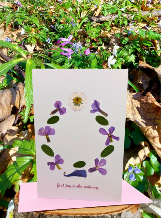 Felicitare botanica cu flori presate / N*1 [1]