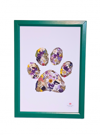 Tablouri cu flori presate - "Happy Paws" N*1 / Tablou cu flori presate