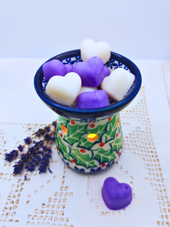 FIGURINE CEARA / Aromaterapie - "Melting Hearts" - Figurine din ceara cu ulei esential de Lavanda