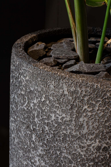 Ghiveci ARTIC STONE rotund, 43/47 cm, aspect de piatră [3]