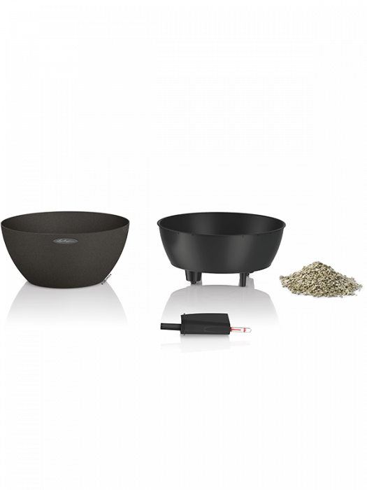 Ghiveci LECHUZA Cubeto Color Sand Graphite Black 30 x 13 [2]