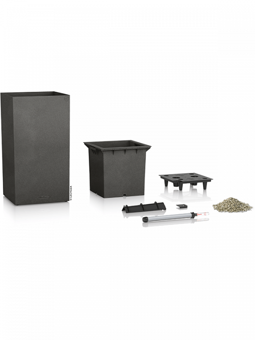 Ghiveci LECHUZA Canto Stone Sand Graphite Black 30 x 30 / 56 [2]