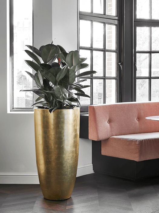 Ghiveci METALLIC SILVER LEAF auriu (cu liner) 46 x 120 [2]