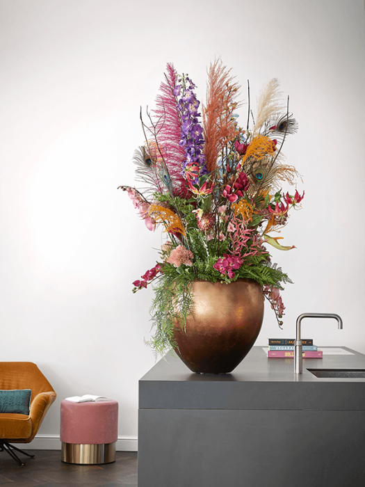 Ghiveci METALLIC SILVER LEAF matt copper (cu liner) 60 x 55 [4]