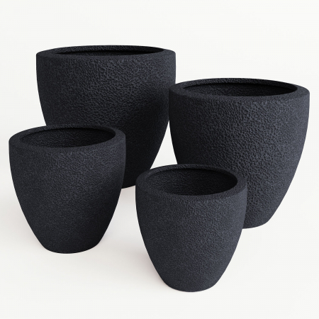 Ghiveci CORAL rotund, 80/80 cm, negru [1]