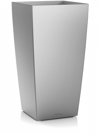 Ghivece de interior - Ghiveci LECHUZA Cubico Argintiu 40 x 40 / 75