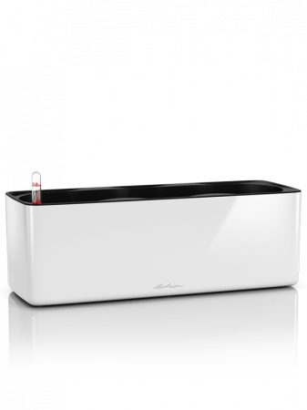 Ghivece de exterior - Ghiveci LECHUZA Cube Glossy Triple Alb 40 x 14 x 14