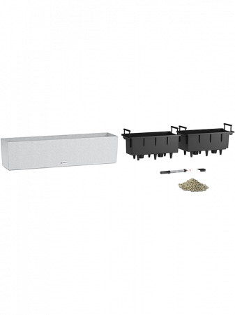 Ghiveci LECHUZA Balconera Stone Alb 80 x 19 / 19 [1]