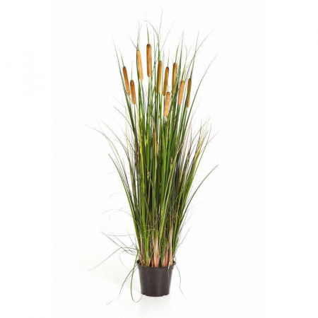 Plante Artificiale - Iarbă decorativă "Cattail" cu flori maro