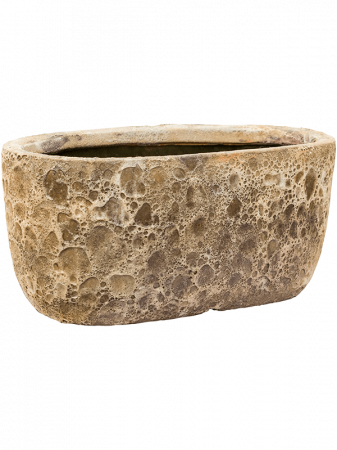 Ghivece de interior - Ghiveci LAVA Oval Relic beige (smălțuit pe interior) 31 x 18 / 15