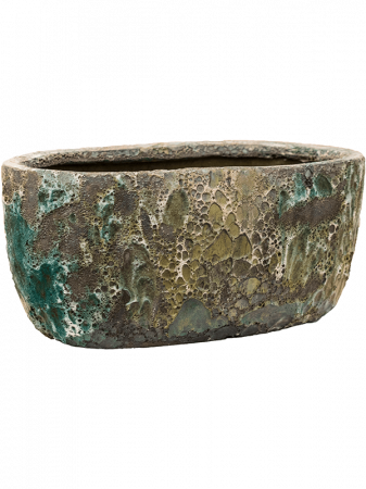 Ghivece de interior - Ghiveci LAVA Oval Relic jade (smălțuit pe interior) 38 x 24 / 19