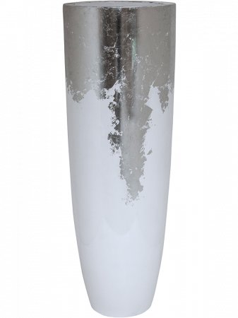 Ghivece - Ghiveci LUXE LITE GLOSSY alb-argintiu 40 x 115