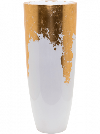 Ghivece de interior - Ghiveci LUXE LITE GLOSSY alb-auriu 36 x 91