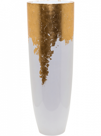 Ghivece - Ghiveci LUXE LITE GLOSSY alb-auriu 40 x 115