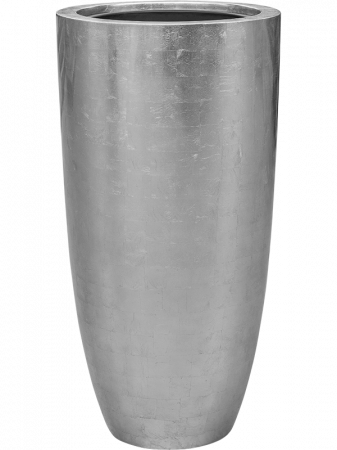 Ghivece de interior - Ghiveci METALLIC SILVER LEAF argintiu (cu liner) 46 x 90