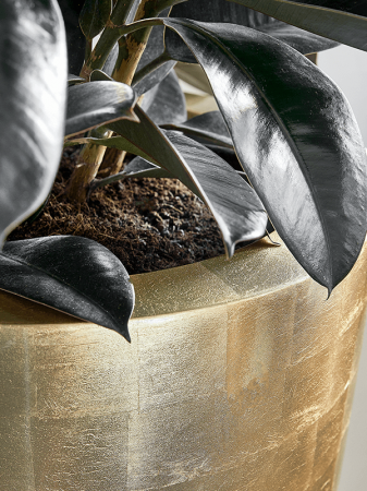 Ghiveci METALLIC SILVER LEAF auriu (cu liner) 46 x 120 [3]