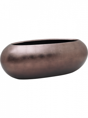 Ghivece - Ghiveci METALLIC SILVER LEAF matt coffee 56 x 23 / 20