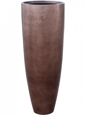 Ghivece de interior - Ghiveci METALLIC SILVER LEAF matt coffee (cu liner) 34 x 90