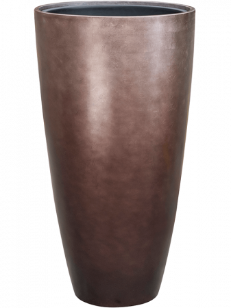 Ghivece de interior - Ghiveci METALLIC SILVER LEAF matt coffee (cu liner) 49 x 90