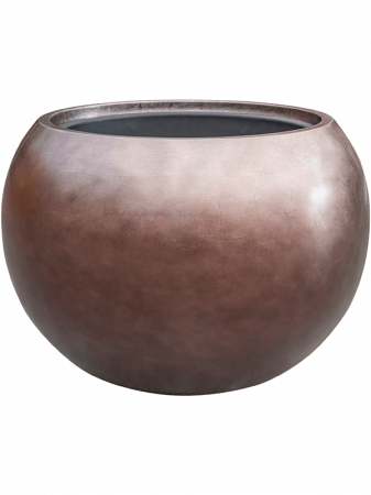 Ghivece de interior - Ghiveci METALLIC SILVER LEAF matt coffee (cu liner) 50 x 37