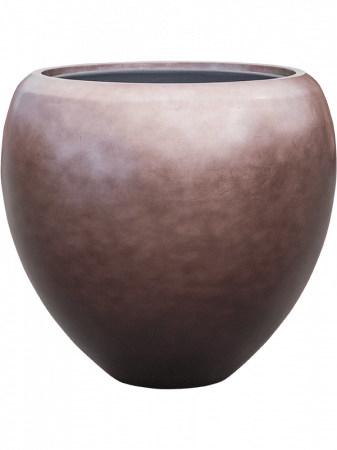 Ghivece de interior - Ghiveci METALLIC SILVER LEAF matt coffee (cu liner) 50 x 45