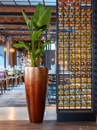 Ghiveci METALLIC SILVER LEAF matt copper (cu liner) 40 x 90 [1]