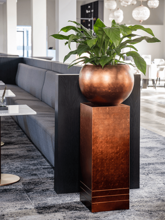 Ghiveci METALLIC SILVER LEAF matt copper (cu liner) 50 x 37 [1]