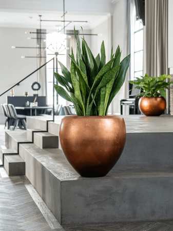 Ghiveci METALLIC SILVER LEAF matt copper (cu liner) 60 x 55 [1]