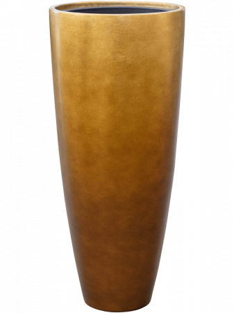 Ghivece de interior - Ghiveci METALLIC SILVER LEAF matt honey (cu liner) 40 x 90