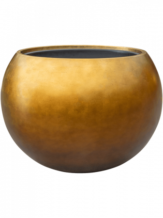 Ghivece de interior - Ghiveci METALLIC SILVER LEAF matt honey (cu liner) 50 x 37