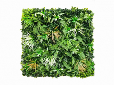 Panouri verzi artificiale - Vegetație mixtă cu ferigi albe