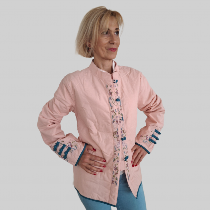 Geaca scurta de bumbac cu broderie [2]