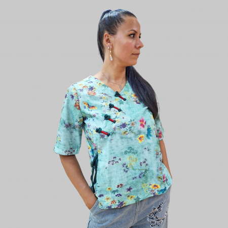 Bluze si camasi - Bluza cu butoni chinezesti