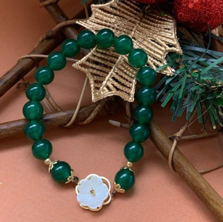 Bratari - Bratara din agate cu floare de cires