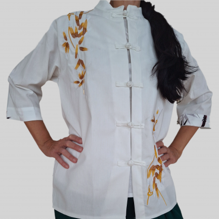 TAICHI / WUSHU - Camasa alba cu broderie