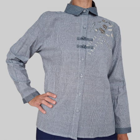 Bluze si camasi - Camasa cu broderie si butoni chinezesti