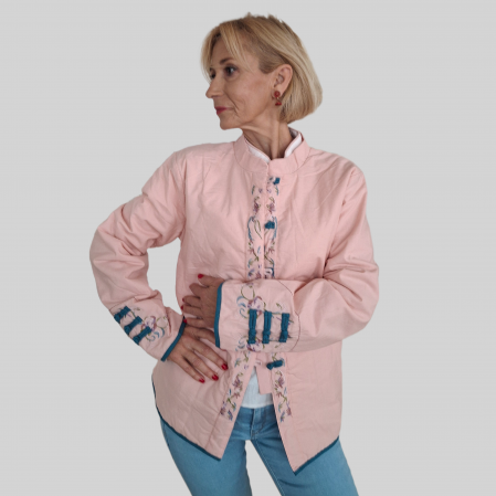 FEMEI - Geaca scurta de bumbac cu broderie